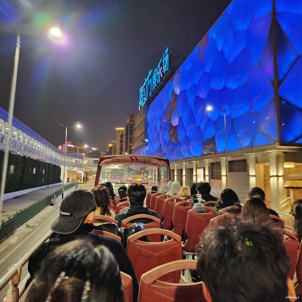 마카오 자유여행 마카오 오픈탑 버스 나이트 투어 2층버스 타고 야경 구경!