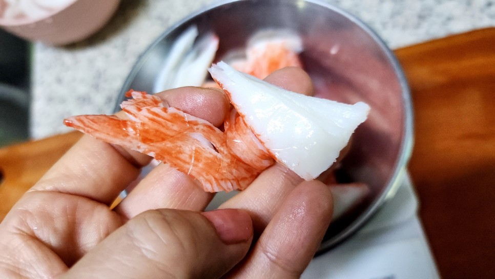 맛살 샐러드 만들기 크래미 유부초밥 도시락 오이맛살냉채 게살샐러드 유부요리