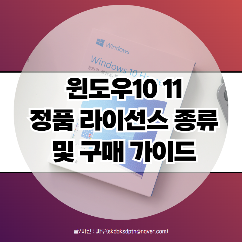 윈도우10 11 FPP DSP OEM ESD OVL 시디키 구매 가이드