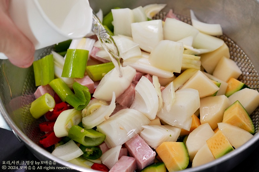 감자 스팸 고추장찌개 레시피 감자짜글이 실패제로 찌개종류