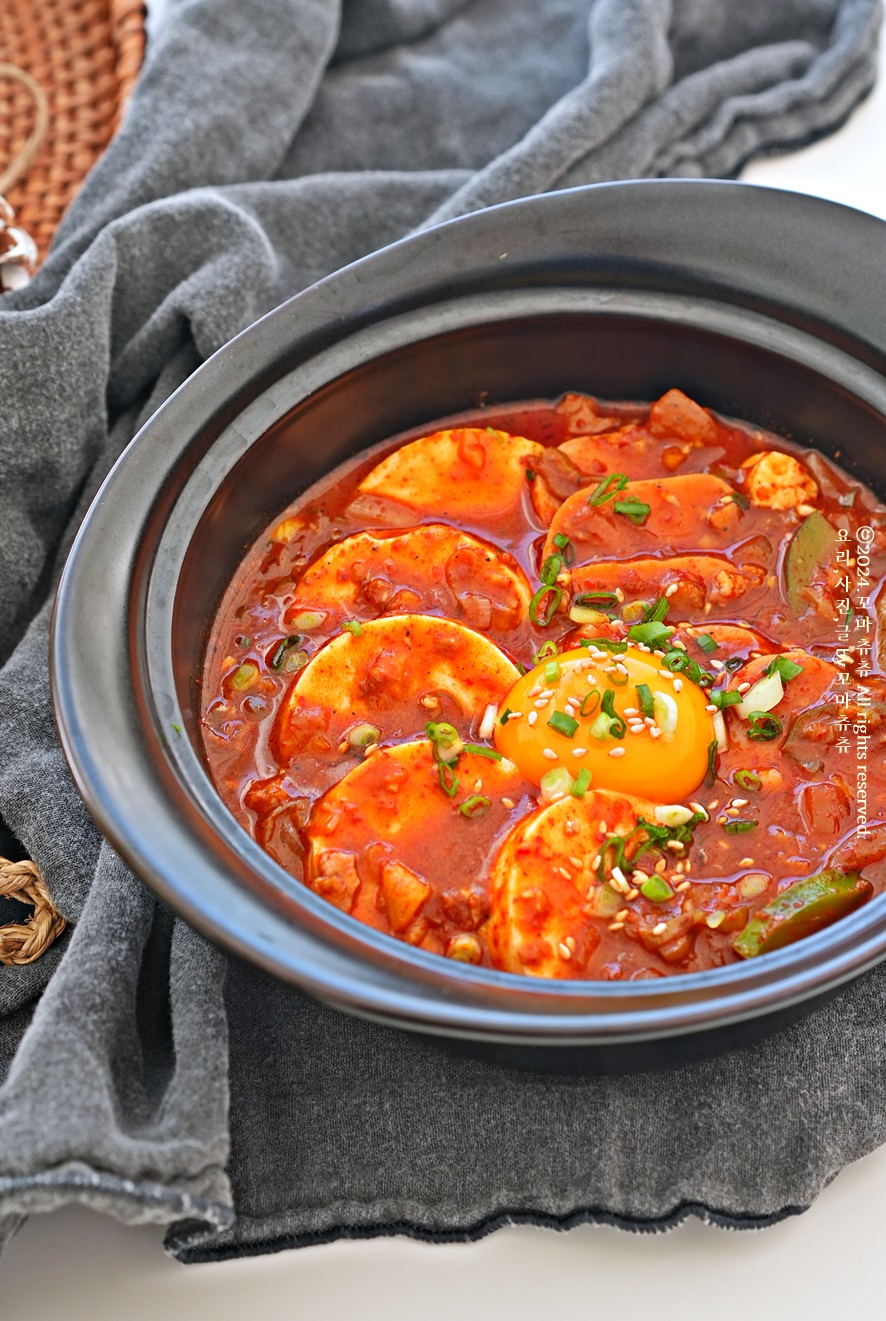 스팸 순두부찌개 끓이는법 간단 류수영 순두부찌개 레시피 양념 순두부 요리