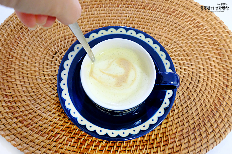 따뜻한 고구마라떼 만들기 고구마우유 조합 아침식사대용 음료