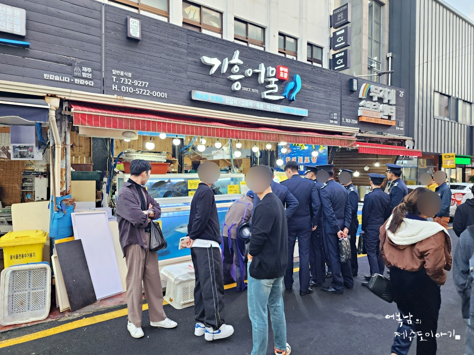 제주 서귀포 매일 올레시장 기흥어물 활 무늬오징어 회 가격 맛 후기