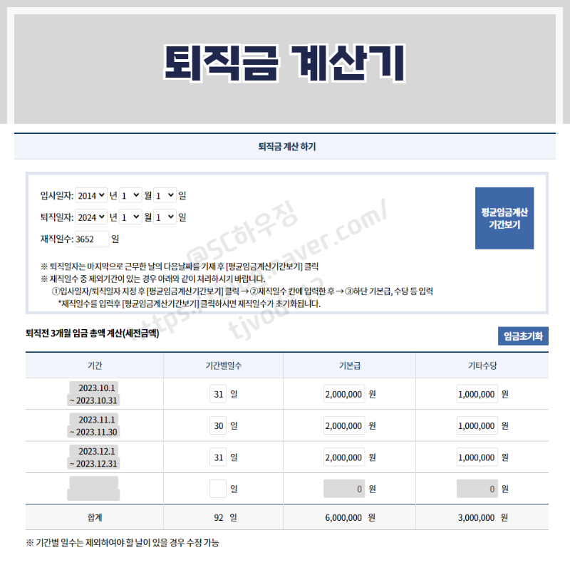 퇴직금 지급기준 지급기한 알아보고 퇴직금 계산기 계산방법 활용해보기