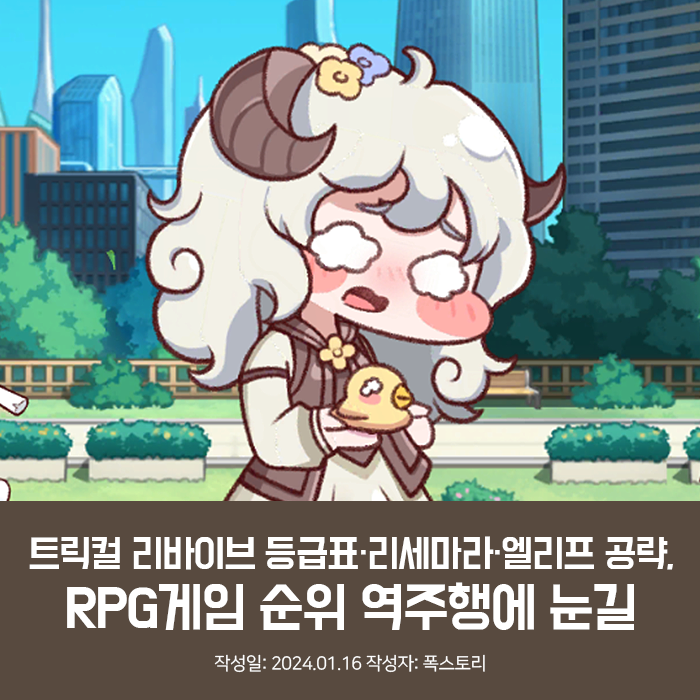 트릭컬 리바이브 등급표·리세마라·엘리프 공략, RPG게임 순위 역주행에 눈길