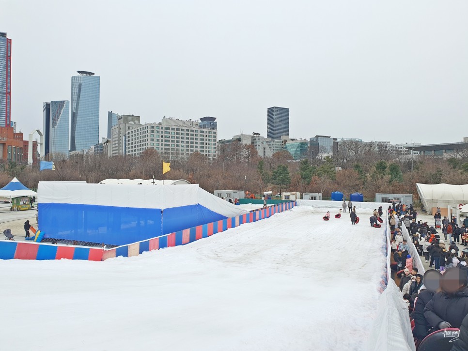 서울 겨울 아이와 가볼만한곳 여의도 한강공원 눈썰매장 후기