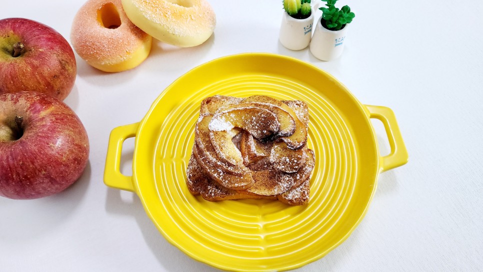 간단한 식빵요리 애플파이 카페 디저트 만들기 홈브런치 에어프라이어 식빵굽기