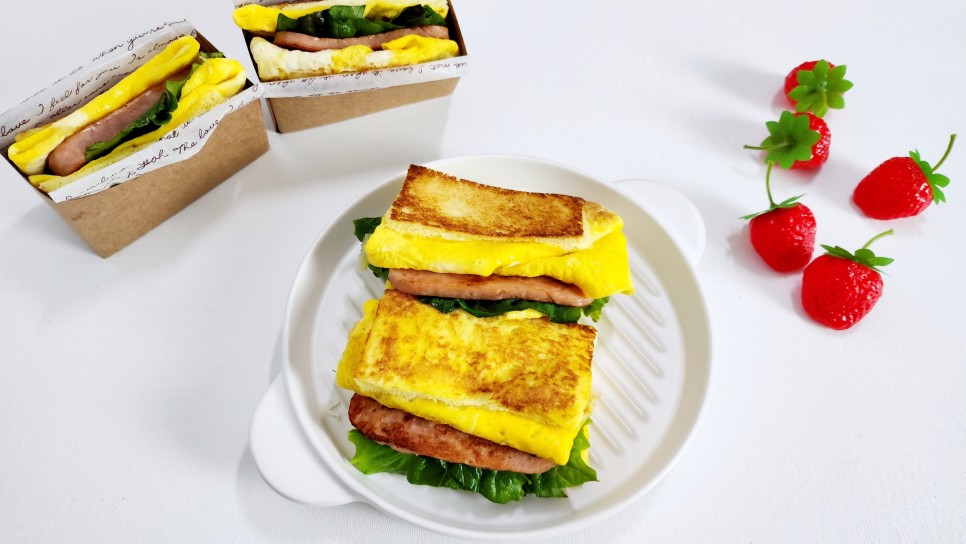 오늘 점심뭐먹지 스팸 샌드위치 만들기 재료 간단 단짠 샌드위치 만드는법