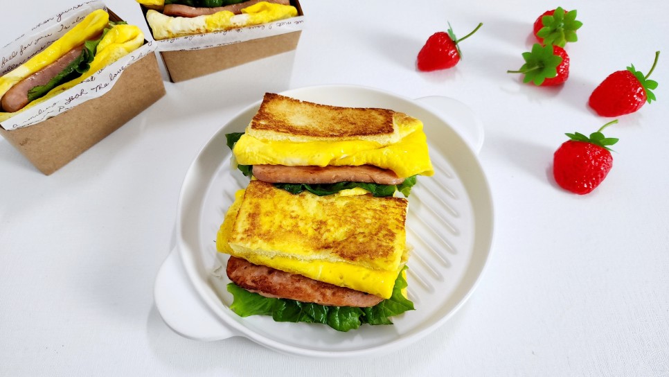 오늘 점심뭐먹지 스팸 샌드위치 만들기 재료 간단 단짠 샌드위치 만드는법