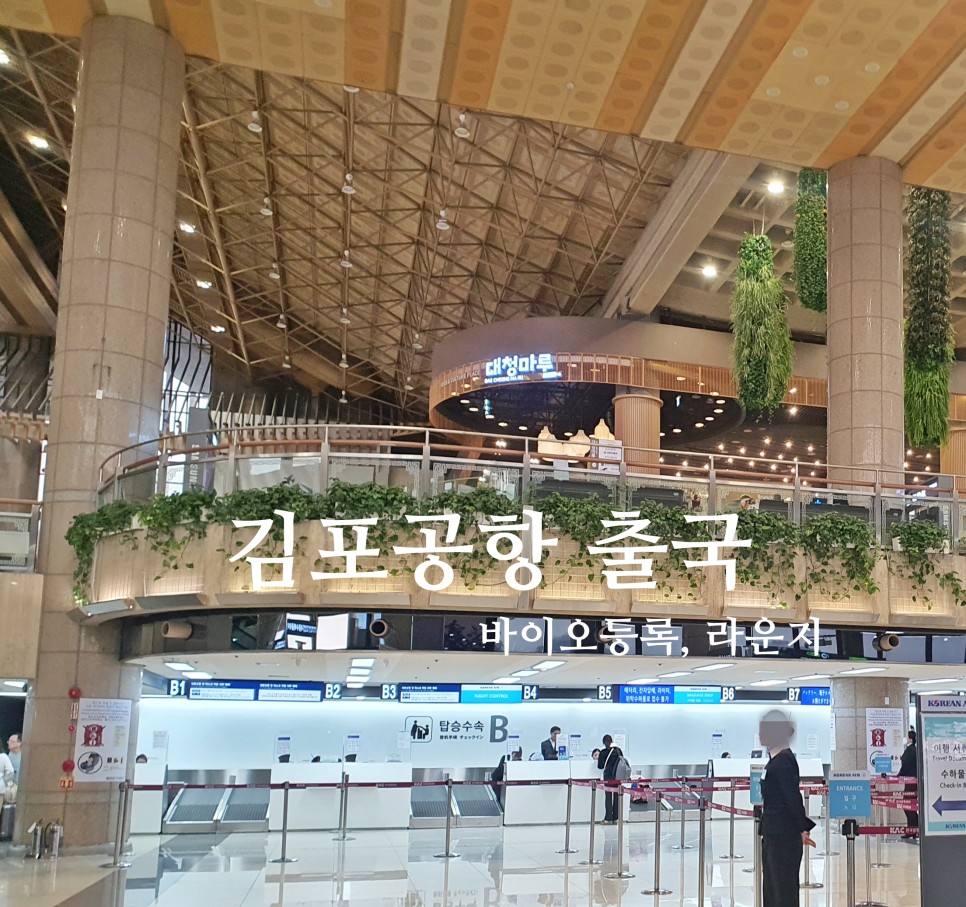김포공항 출국 김포공항 국제선 바이오등록 대한항공 칼라운지 후기