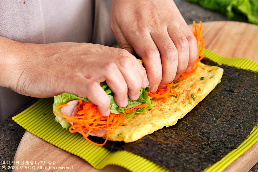 키토김밥 만들기 양배추 김밥맛있게싸는법 키토 다이어트 김밥 당근김밥 양배추요리 재료