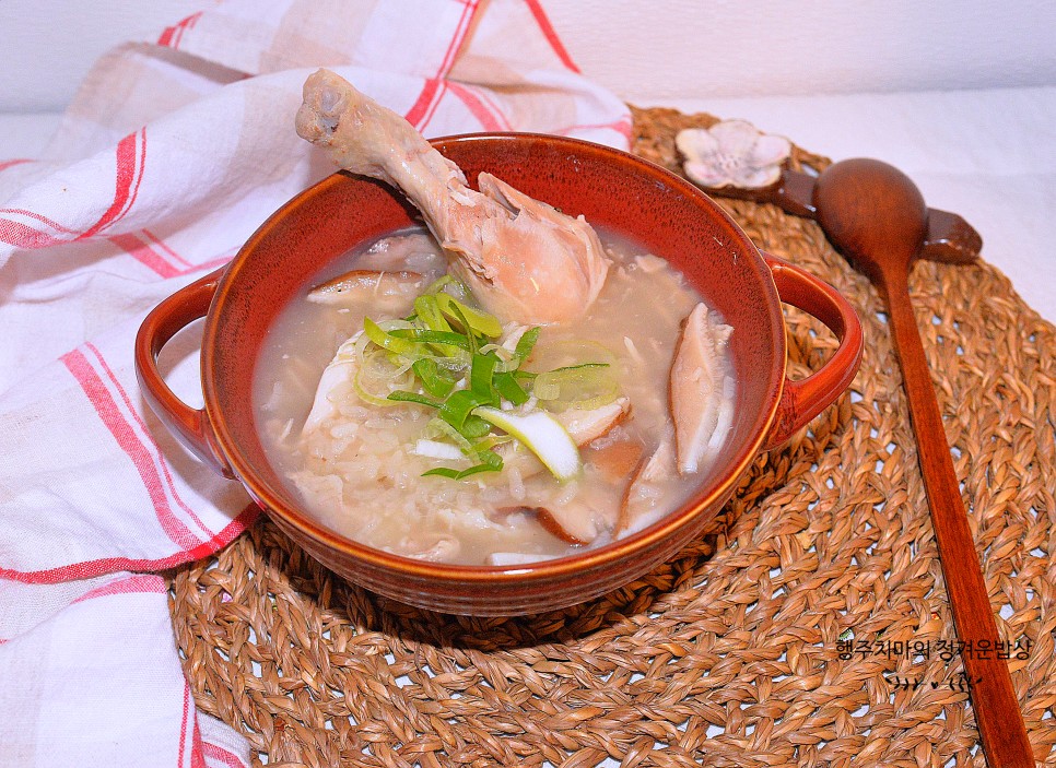 찹쌀 닭죽 끓이는법 닭죽 레시피 만들기 표고버섯 닭죽 끓이기 찹쌀죽 죽종류