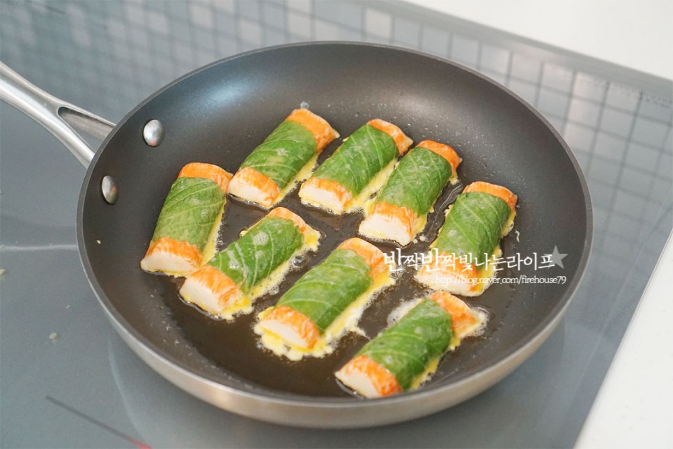 크래미 깻잎전 만들기 맛살전 깻잎 크래미전 크래미 요리