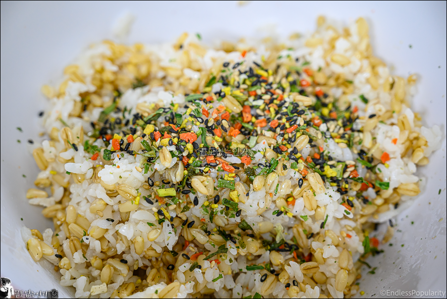 귀리밥 건강식단 야채롤유부초밥 만들기