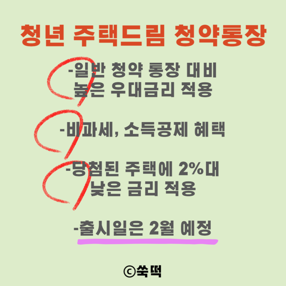 청년 주택드림 청약통장 전환 가입 조건 등 총정리