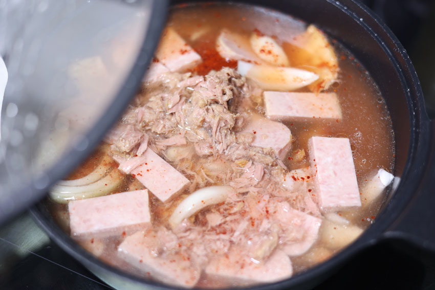 간단 참치김치찌개 끓이기 스팸참치김치찌개 햄 김치찌개 레시피