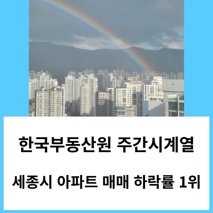 세종 아파트 매매 하락률 1위 -0.54% : 2024년 1월 마지막 주 한국부동산원 주간시계열 기준