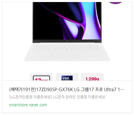 대학생 노트북 추천 LG 그램 프로 17인치 17ZD90SP-GX76K 후기