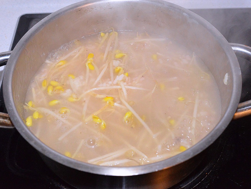 콩나물죽 만들기 들깨가루 콩나물죽 만드는법  찬밥활용 요리