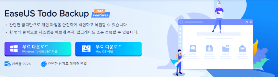 자동 백업 프로그램 이지어스 EaseUS todo backup home 외장하드 클라우드 백업도 OK