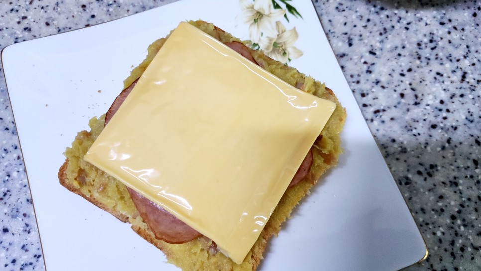 고구마 샌드위치 도시락 고구마 샐러드 만들기 간단 유산지 샌드위치 포장법