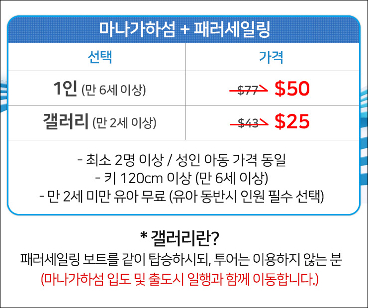 사이판 여행 사이판 투어 추천 사이판 마나가하섬 스노클링 패러세일링