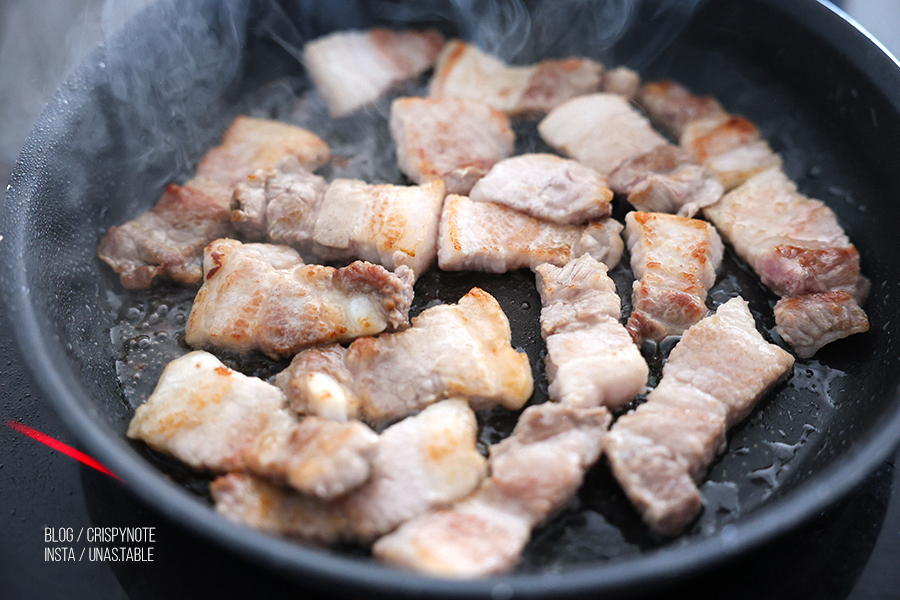 삼겹살 덮밥 만들기 돼지고기 부타동 만들기 맛있는 캠핑음식