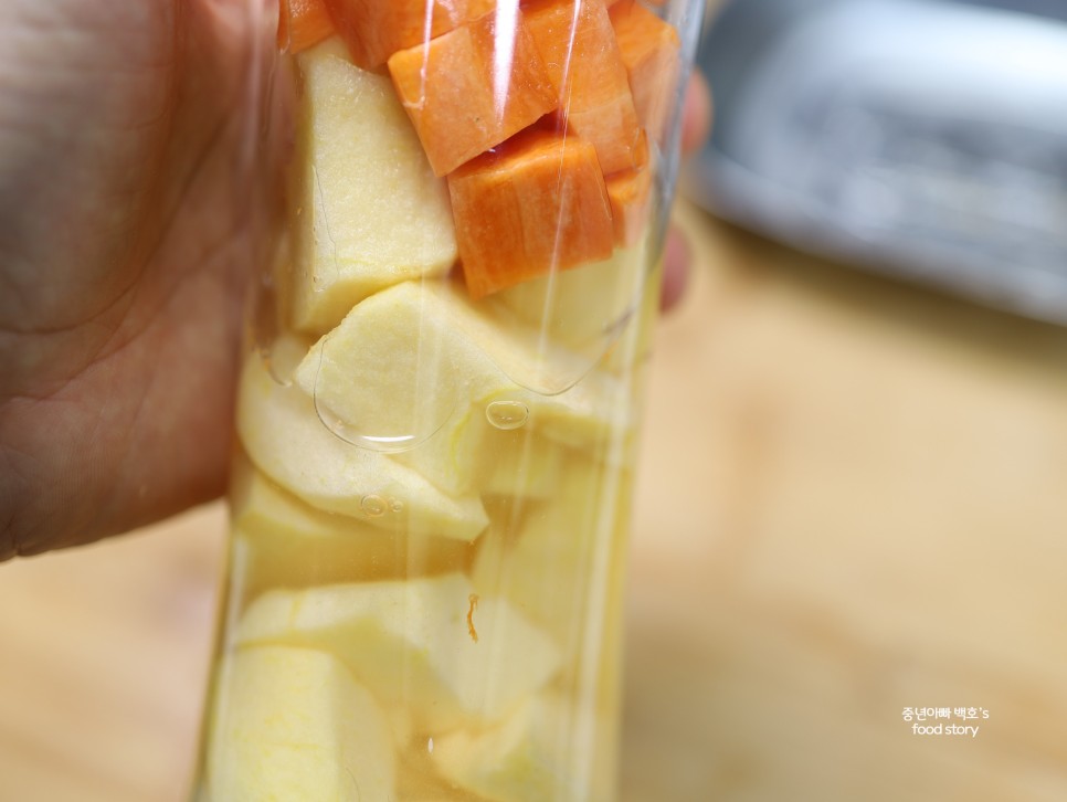 당근쥬스 만드는법 믹서기 아침 사과당근주스 만들기