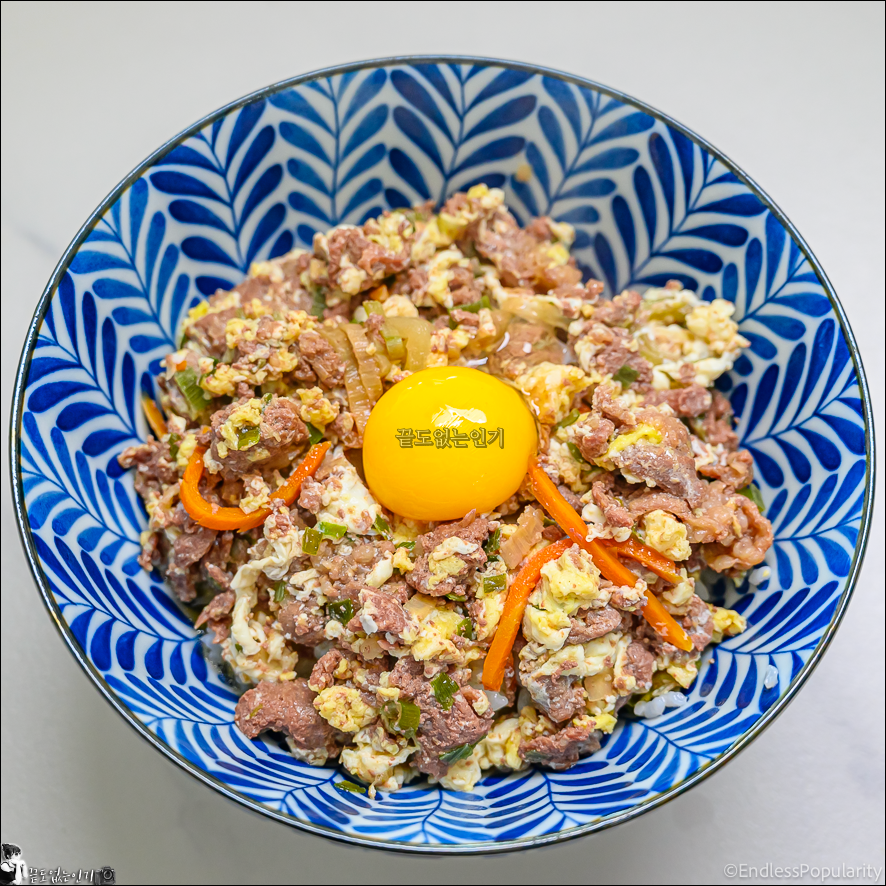 일본 소고기 규동 만들기 쯔유 달걀 일본식 소불고기 덮밥 만드는법
