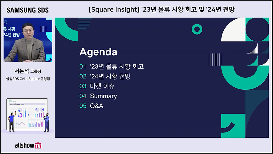 삼성SDS 첼로스퀘어 웨비나에서 알아본 24년 물류 시황 전망