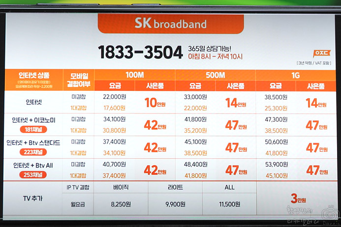 인터넷가입현금지원 많이 받는 방법 SK KT LG 사은품 요금 비교 분석