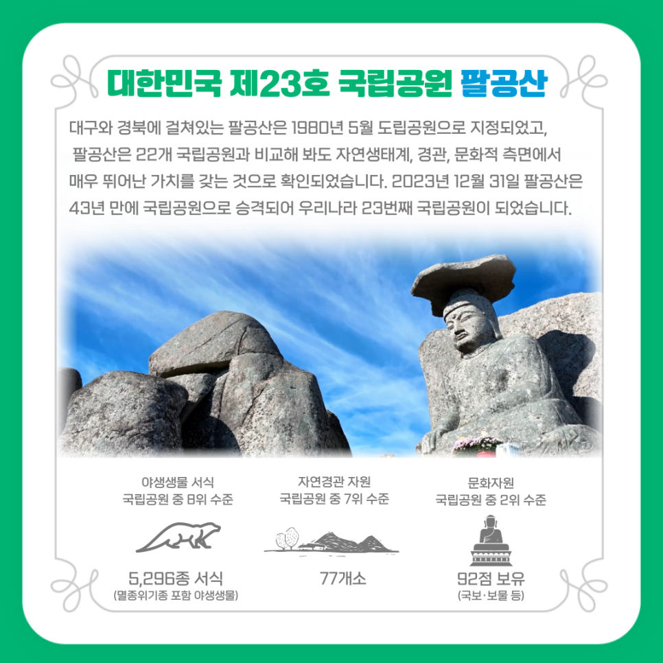 제4회 국립공원의 날, 팔공산국립공원 승격 기념행사 안내