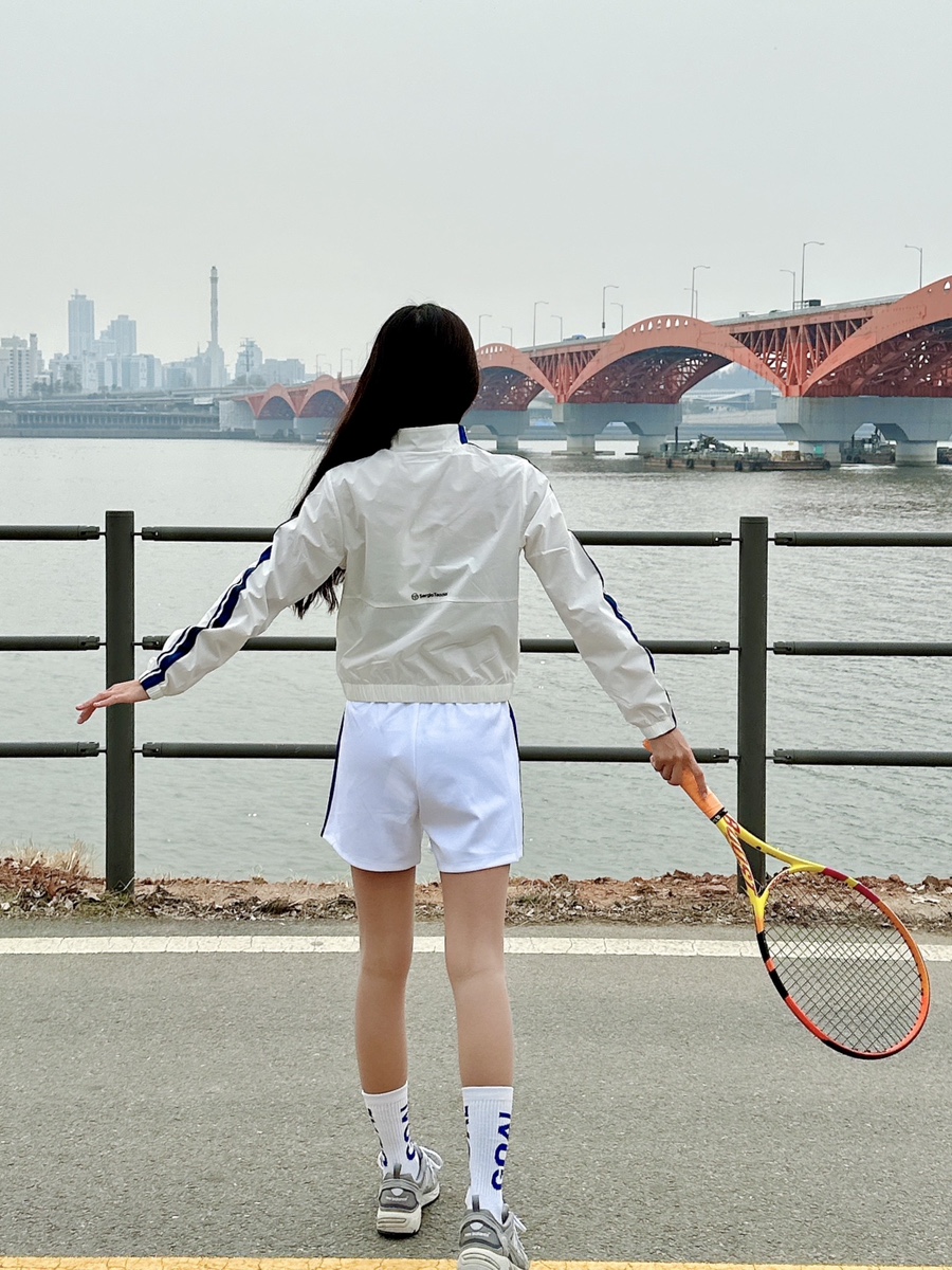명품 테니스 웨어 운동복 세르지오 타키니 바람막이 + 숏팬츠 트레이닝 세트 룩❤️