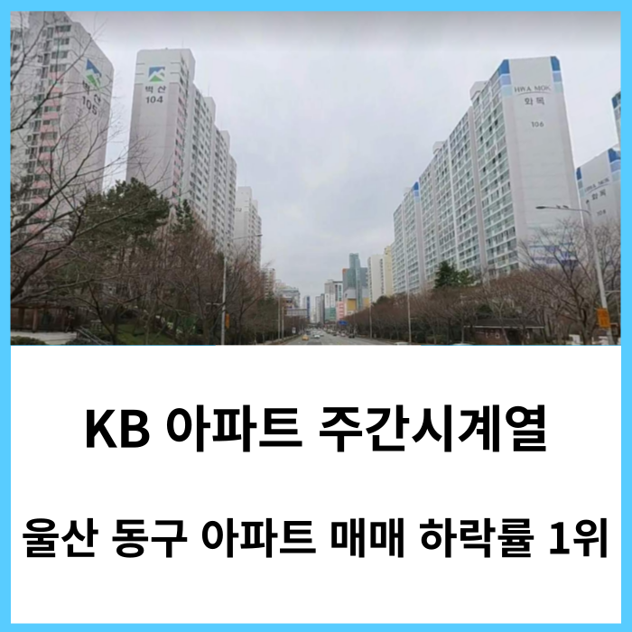 울산 동구 아파트 매매 하락률 1위 -0.35% : '24년 2월 마지막 주 KB시계열 기준