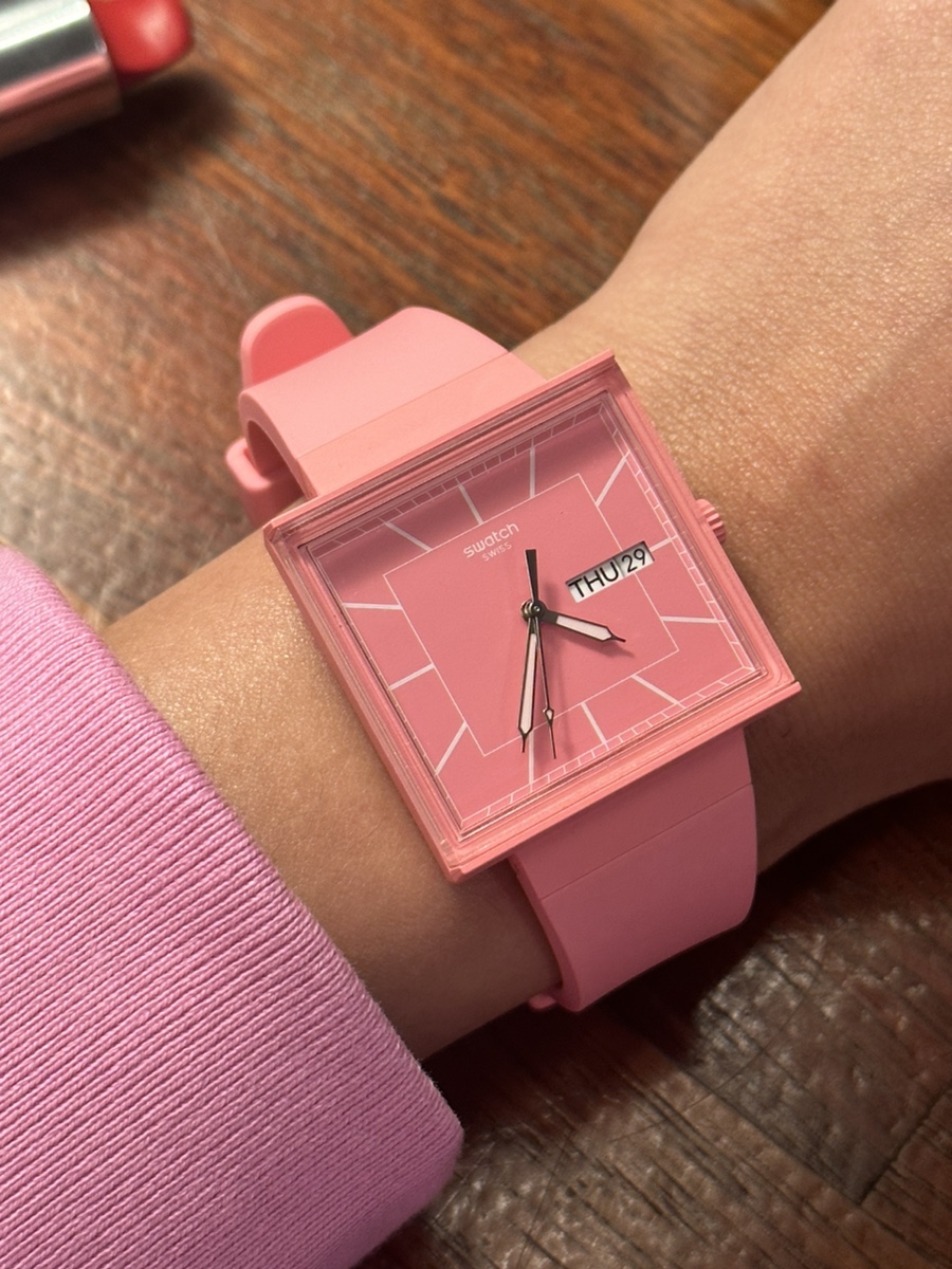 스와치 시계 바이오세라믹 왓이프 (WHAT IF?) 파스텔 핑크 컬러 패션 학생시계 추천!