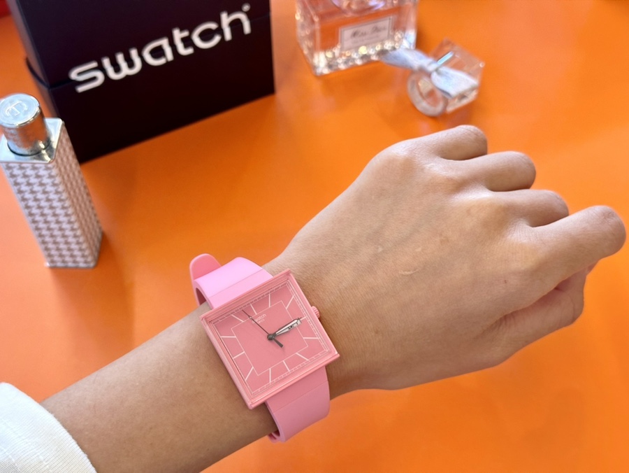 스와치 시계 바이오세라믹 왓이프 (WHAT IF?) 파스텔 핑크 컬러 패션 학생시계 추천!