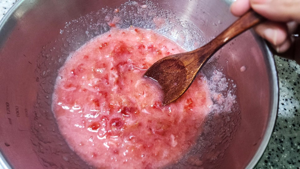 수제 딸기청 만드는법 딸기라떼 보관 생딸기우유 만들기 홈카페 레시피 요리