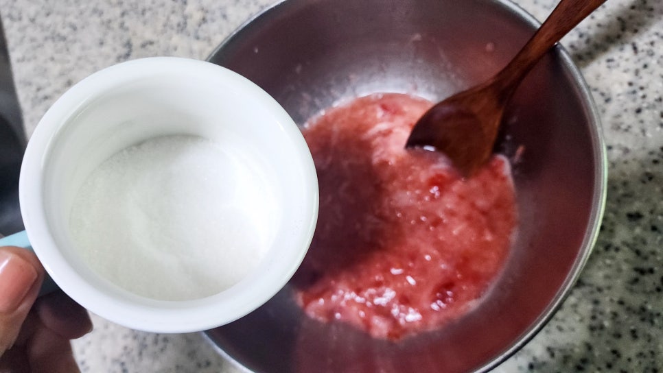 수제 딸기청 만드는법 딸기라떼 보관 생딸기우유 만들기 홈카페 레시피 요리