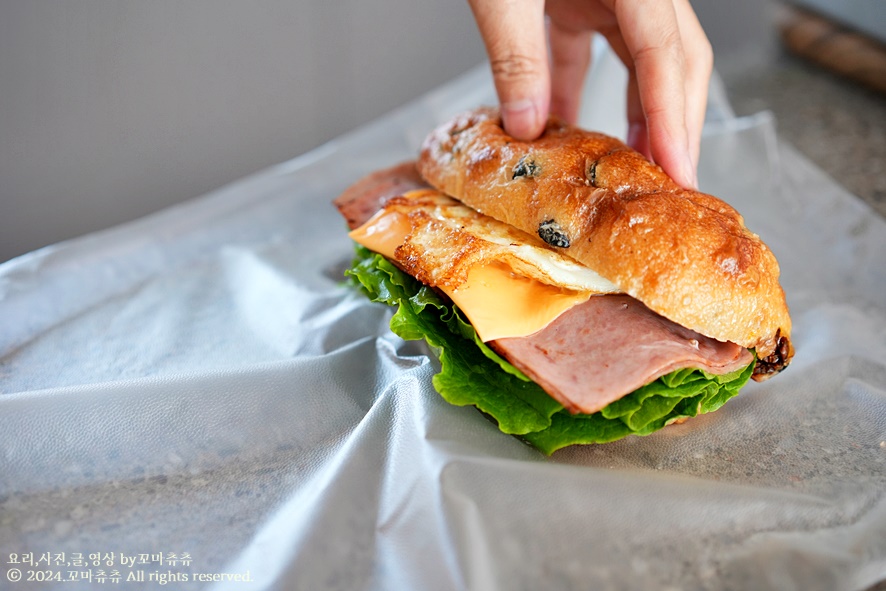 올리브 치아바타 샌드위치 만들기 소스 햄치즈샌드위치만들기 간단한 아침식사 메뉴