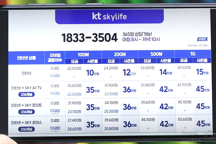 SK LG KT 인터넷 티비 설치 저렴한 알뜰 통신사 이동 혜택 신규가입사은품 1년 3년 재약정 현금지원