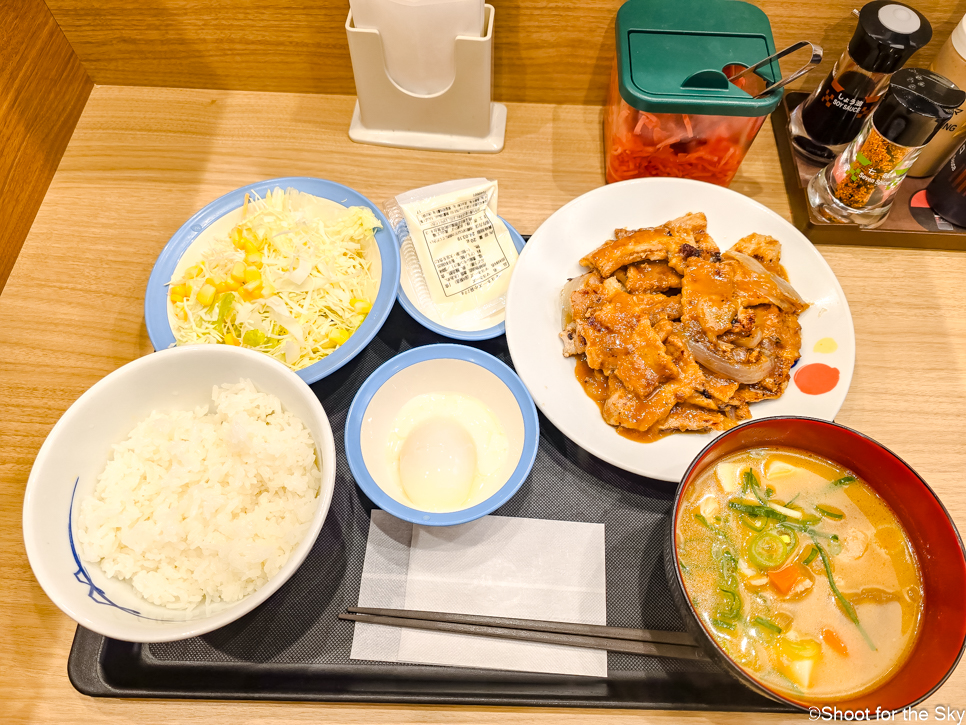일본 맛집 저렴한 일본 3대 규동 체인점 마츠야 후쿠오카 아침식사