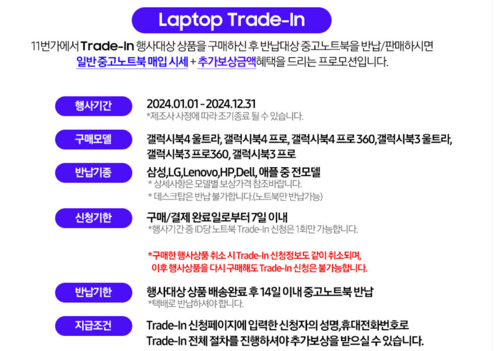 갤럭시북4 프로 트레이드인 보상판매 민팃 과정 후기