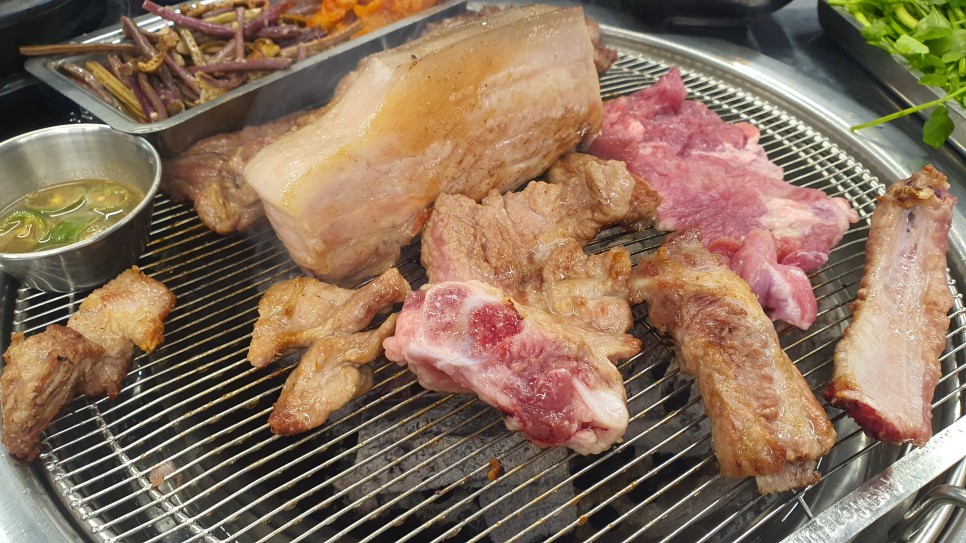 돼지 생갈비 오겹살 부천 맛집 제주똥돼지마을 원종역