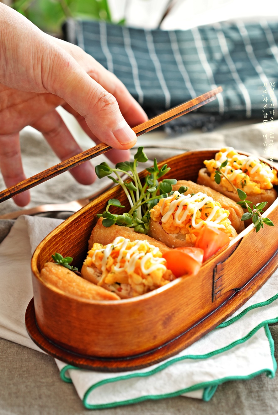 두부 유부초밥 만들기 다이어트 유부초밥 단촛물 토핑 간단한 두부요리 레시피