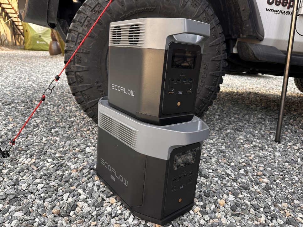 차박 필수품 차량 &캠핑용 배터리팩 에코플로우 델타2 프로로 캠핑카 부럽지않게 제네시스 GV80 보조 파워뱅크