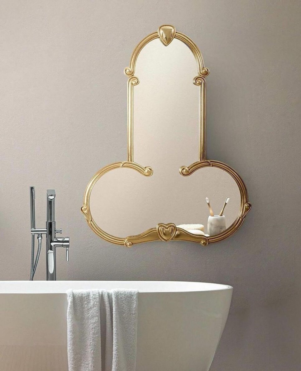 야한 인테리어 소품, 신혼부부 집들이 선물 고추 디자인 거울