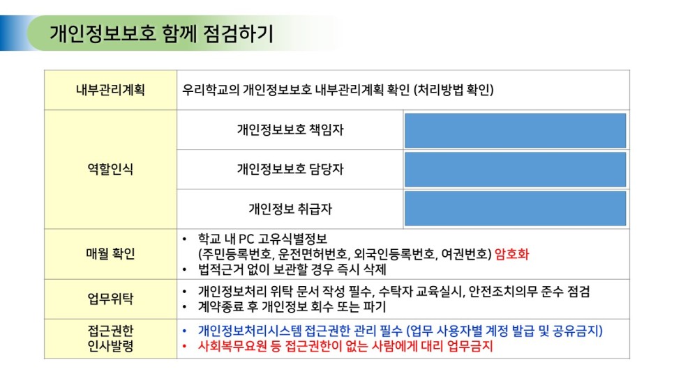 교사 및 교직원 개인정보보호교육 실시간 온라인 후기 - 서울시교육청 자료 링크공유
