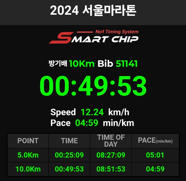 2024 서울마라톤 10km 후기
