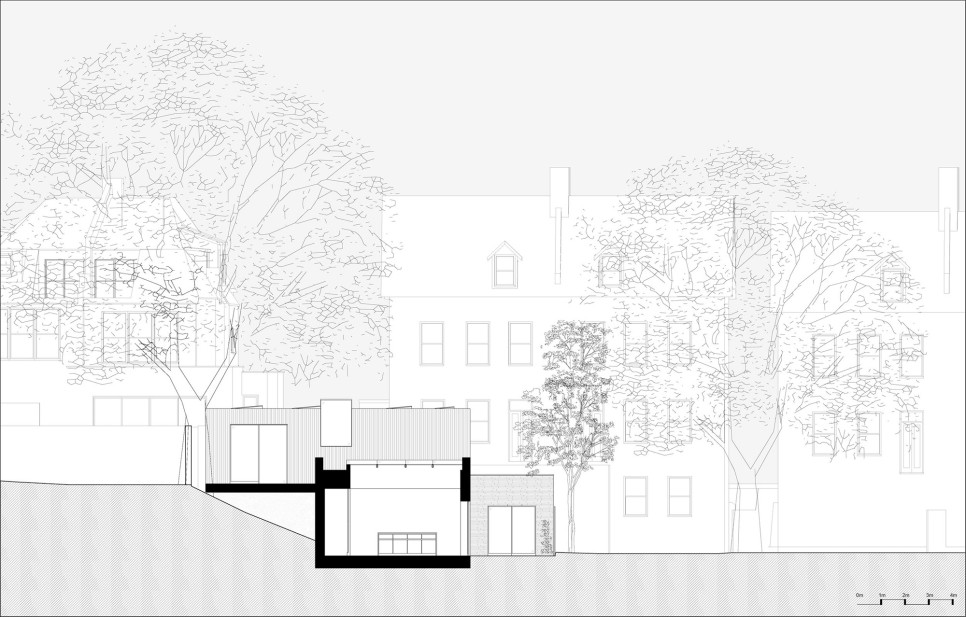 안팎으로 통하는 서재가 딸린 골목 끝 집, Ash Tree House by Edgley Design
