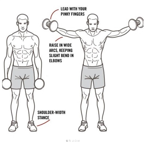 헬스 초보 어깨 넓어지는 운동 루틴 측면삼각근 사이드레터럴레이즈 남자 여자 스트레칭 TIP